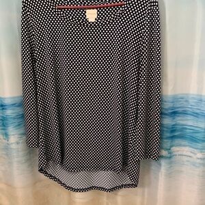 Chico's Navy and White Polka Dot Skirt